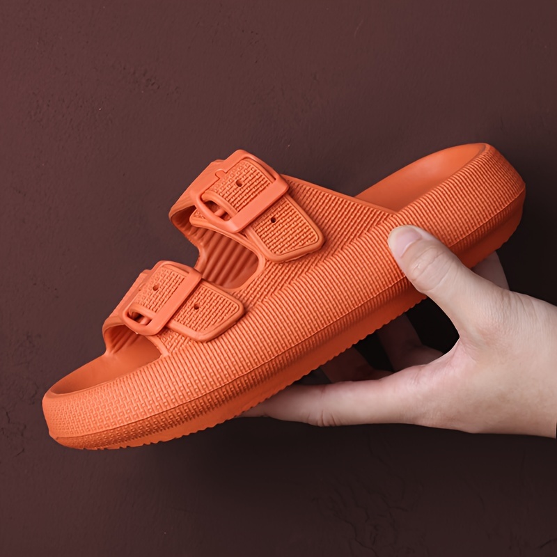 mens fashion slides casual non slip slippers open toe shoes with buckles deco for indoor outdoor walking beach shoes for spring and summer details 3